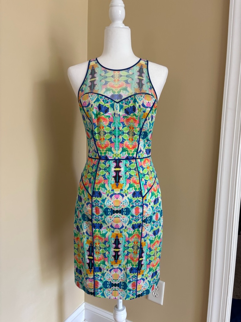 Milly Multicolor Floral-Print Midi Sheath Dress